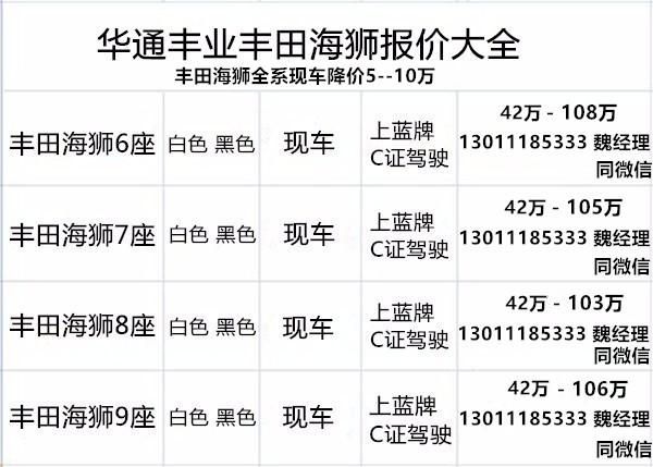 总店 丰田海狮67座豪华商务车凯时尊龙孝感丰田海狮4s店全国(图6)